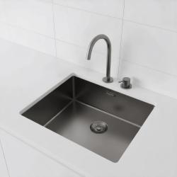 Pure.Sink Exclusivo Gun Metal Sink 50x40 cm 10mm radius undermount, flush mount and top mount PEX5040-61