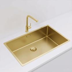 Pure.Sink Exclusivo large Gold sink 70x40 cm 10mm radius undermount, flush mount and top mount PEX7040-60