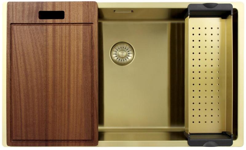 Pure.Sink Exclusivo large Gold sink 70x40 cm 10mm radius undermount, flush mount and top mount PEX7040-60