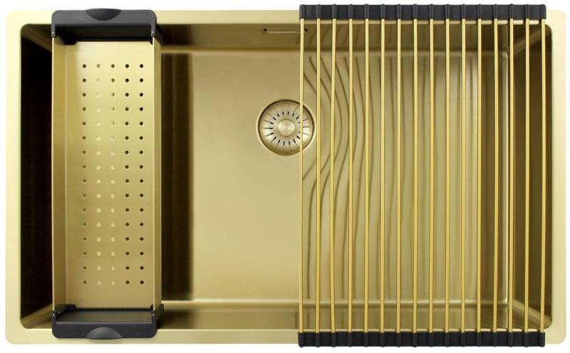 Pure.Sink Exclusivo large Gold sink 70x40 cm 10mm radius undermount, flush mount and top mount PEX7040-60