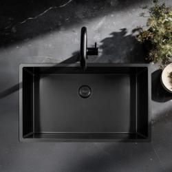 Pure.Sink Exclusivo large Gun metal sink 70x40 cm 10mm radius undermount, flush mount and top mount PEX7040-61