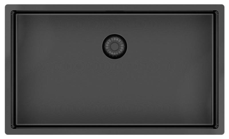 Pure.Sink Exclusivo large Gun metal sink 70x40 cm 10mm radius undermount, flush mount and top mount PEX7040-61