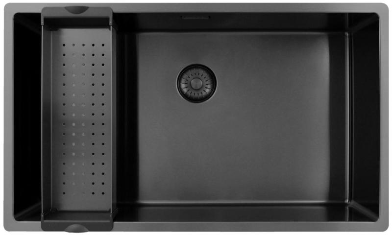 Pure.Sink Exclusivo large Gun metal sink 70x40 cm 10mm radius undermount, flush mount and top mount PEX7040-61