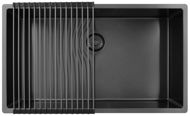 Pure.Sink Exclusivo large Gun metal sink 70x40 cm 10mm radius undermount, flush mount and top mount PEX7040-61