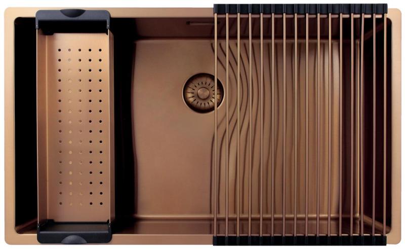 Pure.Sink Exclusivo large Copper sink 70x40 cm 10mm radius undermount, flush mount and top mount PEX7040-62