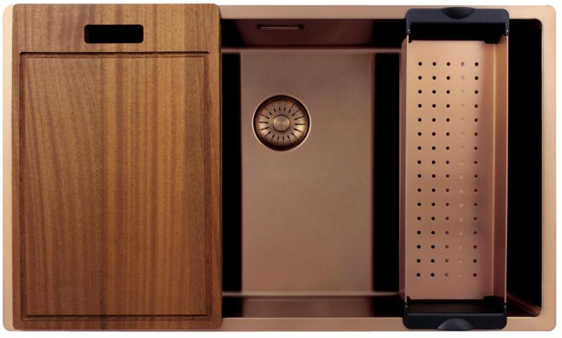 Pure.Sink Exclusivo large Copper sink 70x40 cm 10mm radius undermount, flush mount and top mount PEX7040-62