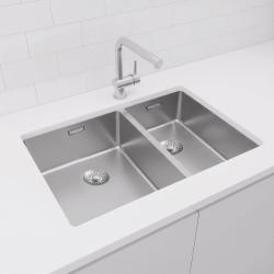 Pure.Sink Exclusivo Stainless Steel 1.5 One and a half sink 34+18 cm 10mm radius PEX341840-02
