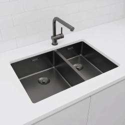 Pure.Sink Exclusivo Gun Metal 1.5 one and a half sink 34+18 cm 10mm radius PEX341840-61
