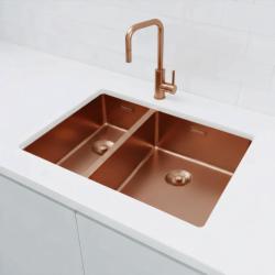 Pure.Sink Exclusivo Copper 1.5 one and a half bowl sink 18+34cm 10mm radius PEX183440-62
