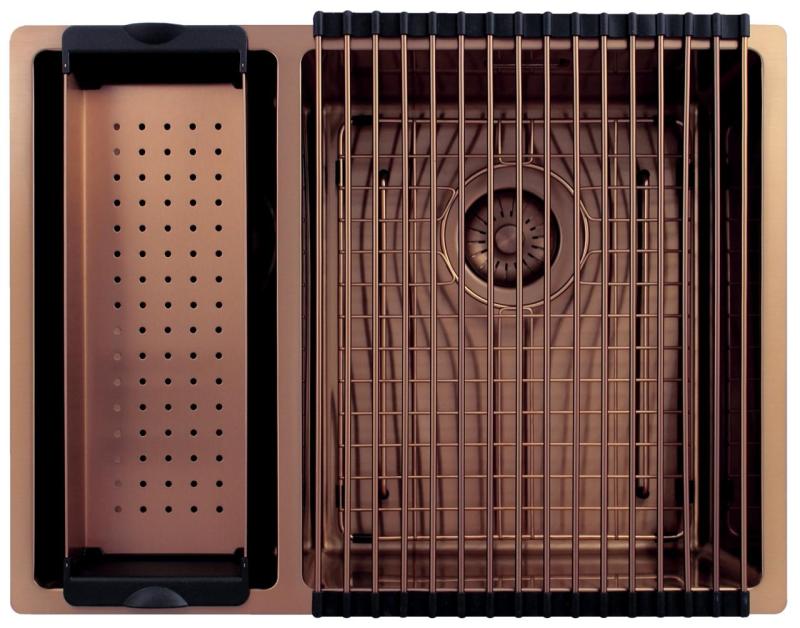 Pure.Sink Exclusivo Copper 1.5 one and a half bowl sink 18+34cm 10mm radius PEX183440-62