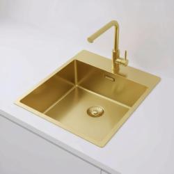 Pure.Sink Exclusivo Gold Sink 44x52 cm Tapwing with faucet hole bench 10mm radius PEX4040T-60