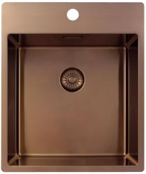 Pure.Sink Exclusivo Copper Sink 44x52 cm Tapwing with faucet hole bench 10mm radius PEX4040T-62