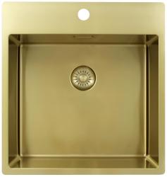 Pure.Sink Exclusivo Gold sink 49x52 cm Tapwing with faucet hole bank 10mm radius PEX4540T-60