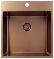 Pure.Sink Exclusivo Copper Sink 49x52 cm Tapwing with faucet hole bench 10mm radius PEX4540T-62