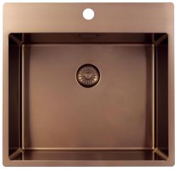 Pure.Sink Exclusivo Copper Sink 54x52 cm Tapwing with faucet hole bank 10mm radius PEX5040T-62