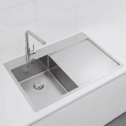 Pure.Sink Exclusivo Stainless Steel small sink with drainer 78x52 cm Tapwing left PEX3478LT-02
