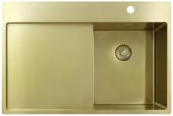 Pure.Sink Exclusivo Small gold sink with drainer 78x52 cm Tapwing right PEX3478RT-60