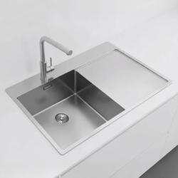 Pure.Sink Exclusivo Stainless Steel Sink with Draining Area 78x52 cm Tapwing left PEX4078LT-02