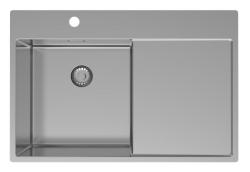 Pure.Sink Exclusivo Stainless Steel Sink with Draining Area 78x52 cm Tapwing left PEX4078LT-02