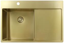Pure.Sink Exclusivo Gold sink with draining board 78x52 cm Tapwing left PEX4078LT-60