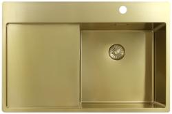 Pure.Sink Exclusivo Gold sink with drainer 78x52 cm Tapwing right PEX4078RT-60