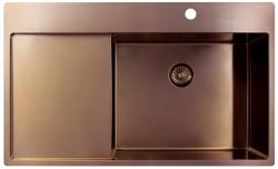Pure.Sink Exclusivo Copper sink with drainer 86x52 cm Tapwing right PEX5086RT-62