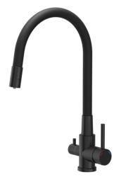 Quadri Selene Kitchen Mixer Tap Black 3-way with flexible spout and extra connection for filtered water 1208971406