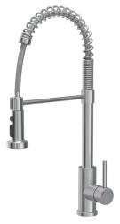 Quadri Redwick stainless steel kitchen mixer tap with semi-flexible spout and shower with 2 jet types plus water stop function 1208971411