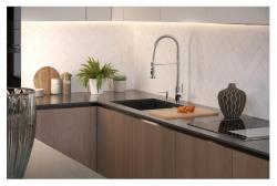 Quadri Redwick kitchen mixer tap Chrome with semi-flexible spout and shower with 2 jet types plus water stop function 1208971412