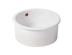 Ausmann Ceramic Ember Ceramic White Round Sink Above-counter and Under-counter with Copper plug 1208971462