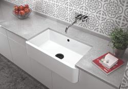 Ausmann Ceramic Mira Ceramic White Sink - Undermount and Intermediate 795 x 460 mm with Black Plug 1208971469