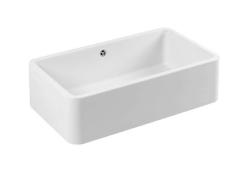 Ausmann Ceramic Mira Ceramic White Sink - Undermount and Intermediate 795 x 460 mm with White Plug 1208971470