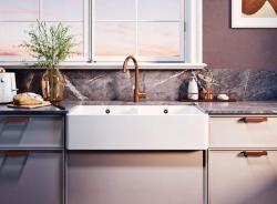 Ausmann Ceramic Mira Ceramic White Double Sink - Undermount and Intermediate 890 x 456 mm with White Plugs 1208971475