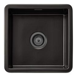 Ausmann Ceramic Ember Ceramic Mat Black Square Built-in and Undermount Sink 40 x 40 cm with Gun Metal Plug 1208971488