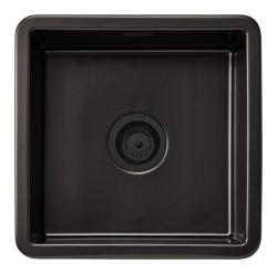 Ausmann Ceramic Ember Ceramic Mat Black Square Built-in and Undermount Sink 40 x 40 cm with Black Plug 1208971489