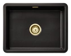 Ausmann Ceramic Ember Ceramic Mat Black Sink - Top Mount and Undermount 54 x 40 cm with Gold plug 1208971496