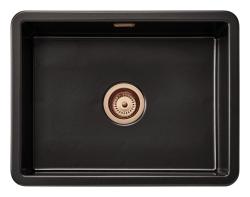 Ausmann Ceramic Ember Ceramic Mat Black Sink - Top Mount and Undermount 54 x 40 cm with Copper Plug 1208971497