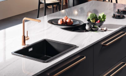 Ausmann Ceramic Ember Ceramic Mat Black Sink - Top Mount and Undermount 54 x 40 cm with Gun Metal Plug 1208971498