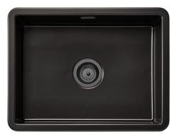 Ausmann Ceramic Ember Ceramic Mat Black Sink - Top Mount and Undermount 54 x 40 cm with Gun Metal Plug 1208971498