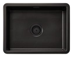 Ausmann Ceramic Ember Ceramic Mat Black Sink - Top Mount and Undermount 54 x 40 cm with Black Plug 1208971499