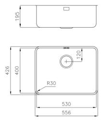 Foster Stainless Steel Sink 53 x 40 cm Undermount 1208971523