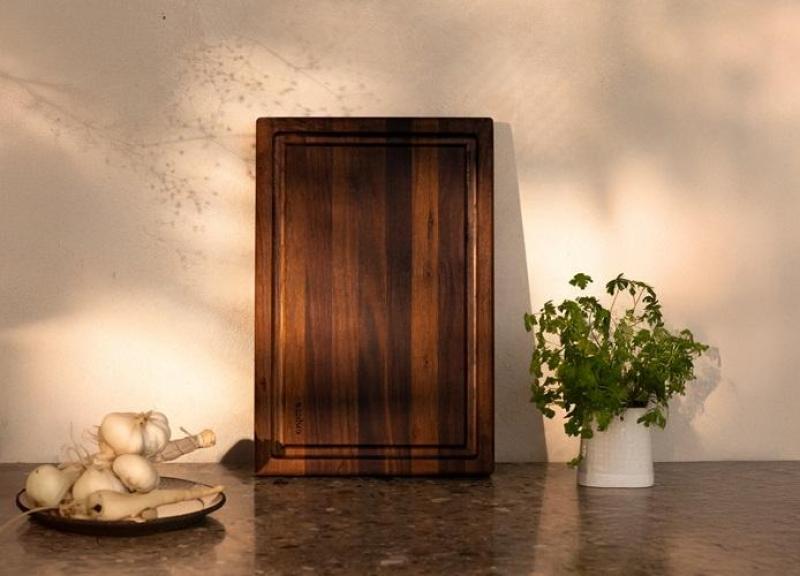 Woodsea Butcher Groove L - Walnut Wooden Cutting Board with juice groove 60x45 cm 1208971536