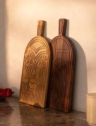 Woodsea Mask Walnut - Walnut Wood Mask cutting and serving board 38x19 cm 1208971561