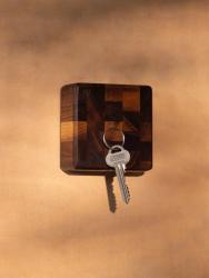 Woodsea End Grain Walnut - Walnut Wood Key Holder 9x9 cm 1208971601