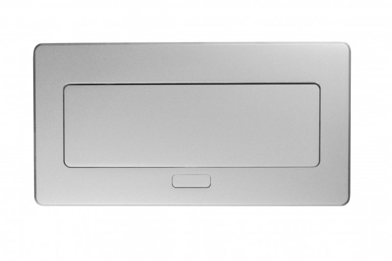 MULTISOFT Furniture Socket 2x Socket with Earthing, USB A+C, RJ45, Power Cable with Plug, Aluminium