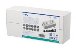 MULTISOFT furniture socket 2x Socket with Earthing, USB A+C, RJ45, HDMI, Power Cable with Plug, White