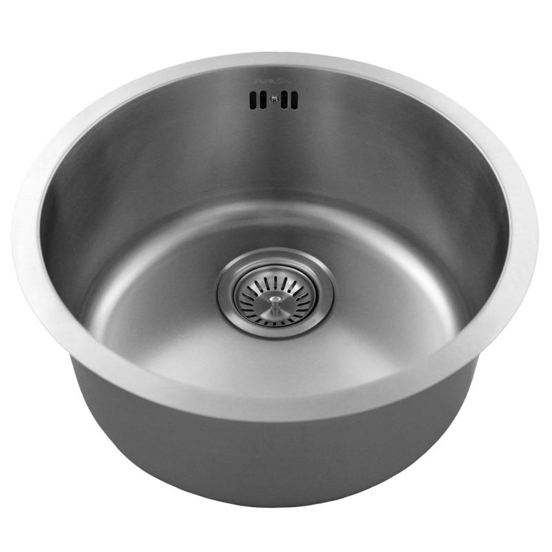 Pure.Sink Rondo Stainless Steel Round Sink for flush-mount, under-mount and top-mount 38 cm PRN38-02