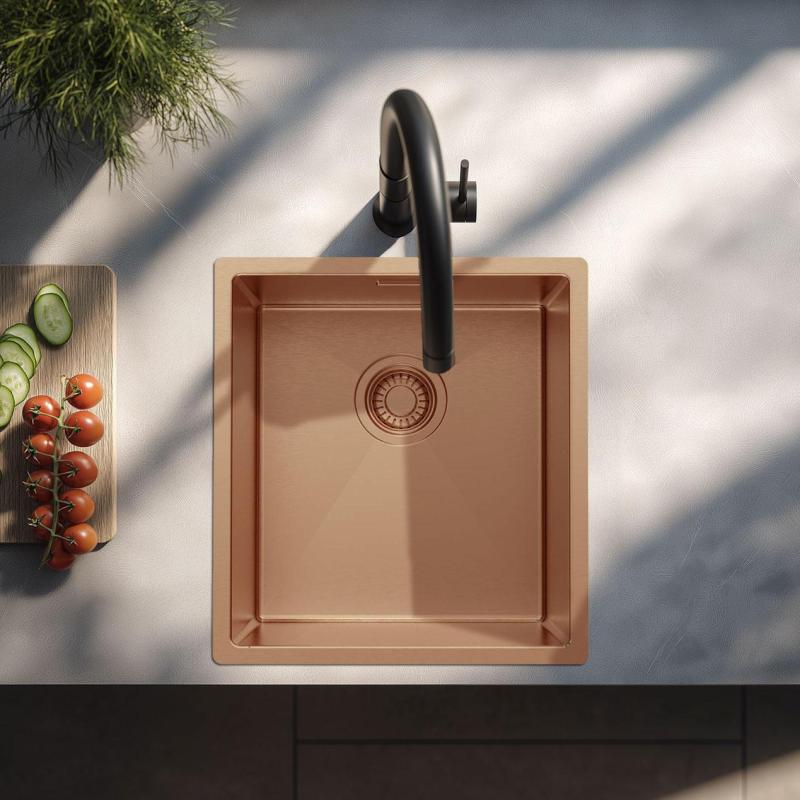 Pure.Sink Luxion Copper sink 36x40 cm undermount, flush mount, and surface mount PLX3640-62