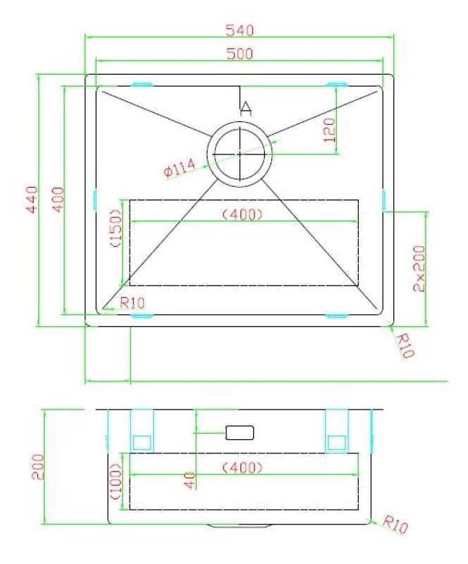 Pure.Sink Luxion PVD Black sink 50x40 cm undermount, flush mount, and top mount PLX5040-63