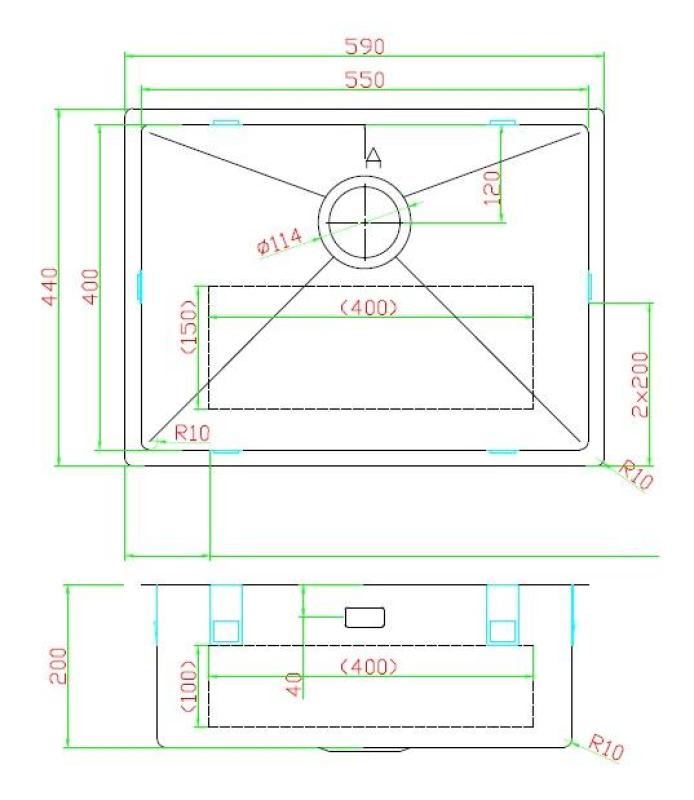 Pure.Sink Luxion PVD Black sink 55x40 cm undermount, flush mount, and top mount PLX5540-63